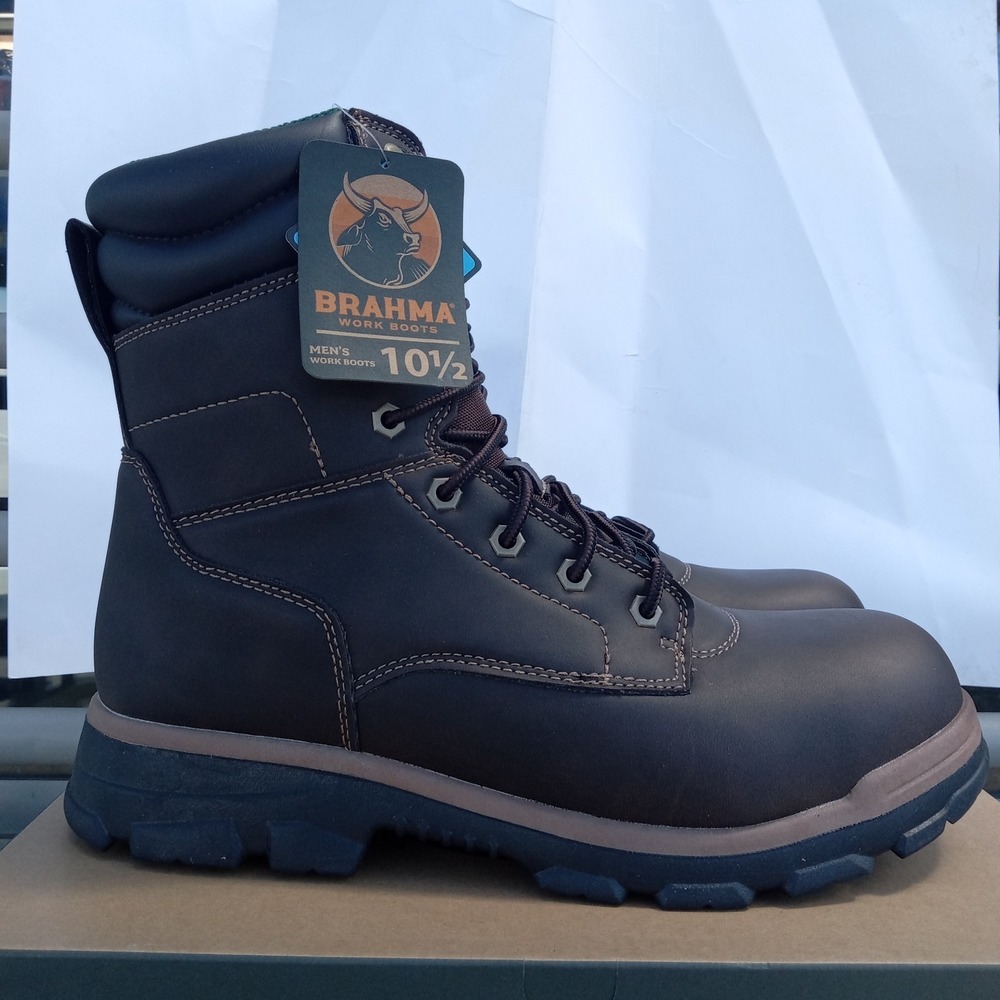 Brahma Koa Mens Steel Toe Work Boots Size 10.5 Brown Breathable Speed Lacing NWT